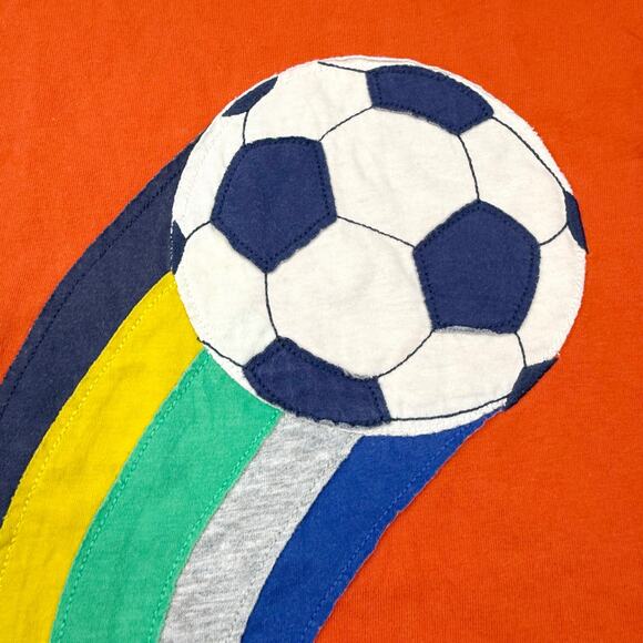 Mini Boden Orange Soccer Appliqué Tee - Picture 2 of 5